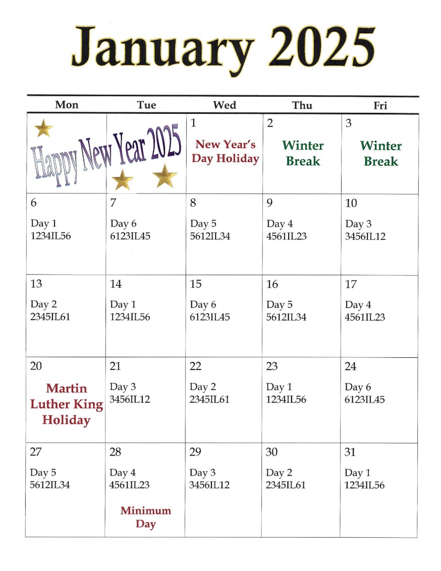 Feb Rotating Calendar